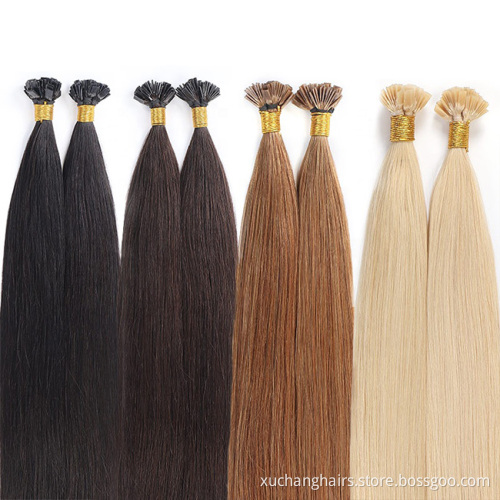 Wholesale cuticle remy aligned keratin u flat tip human hair vendors flat tip human hair extension yaki straight hair flat tip